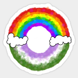 Rainbow genderqueer Sticker